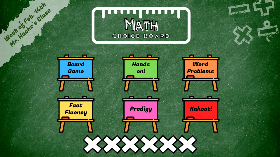 Math Digital Choice Board Example